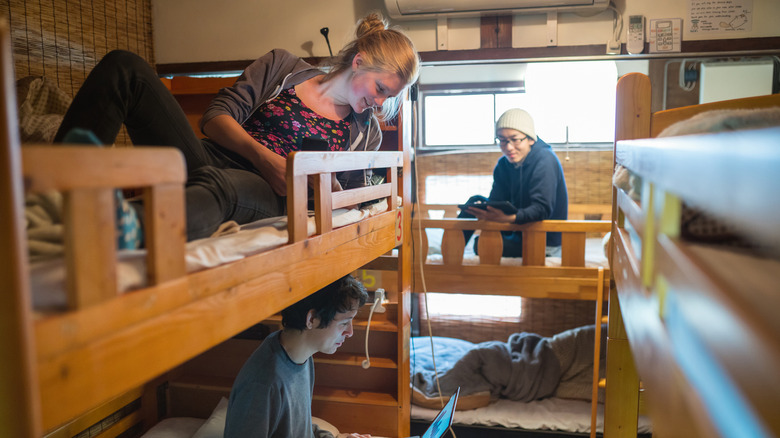 travelers in a hostel
