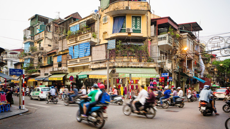 scooters on street in Vietnam