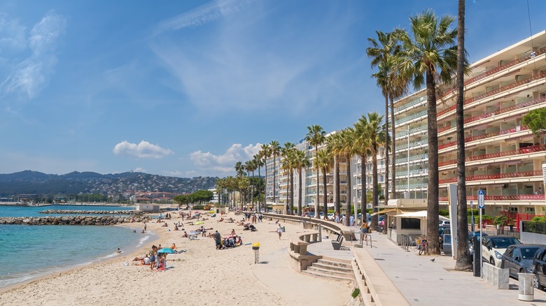 The beach in Juan Les Pins on the French Riviera