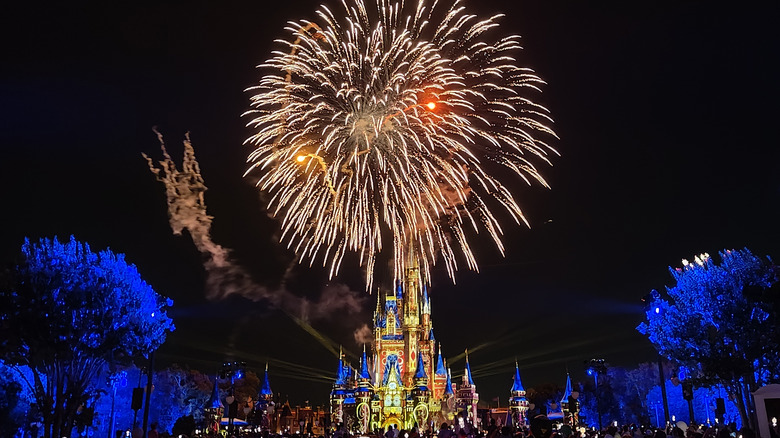 Cinderella Castle fireworks projections Magic Kingdom
