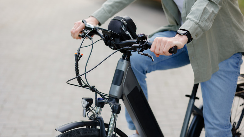 A man riding an E-bike