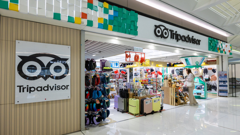 Photo of a TripAdvisor storefront within an airport terminal