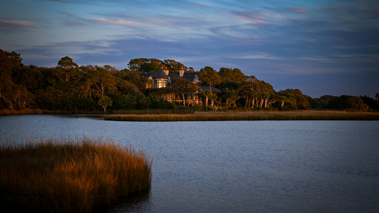 a house at sunset on Kiawah Island