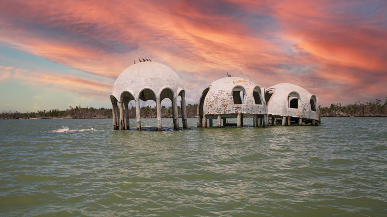 The domes of the Cape Romano House in the Ten Thousand Islands Aquatic Preserve