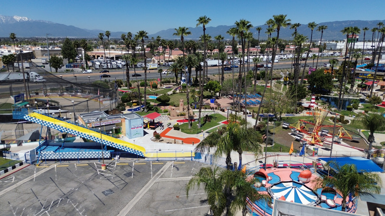 a view over Fiesta Village Family Fun Park in Colton, California