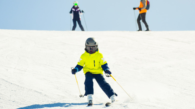 Child skiing