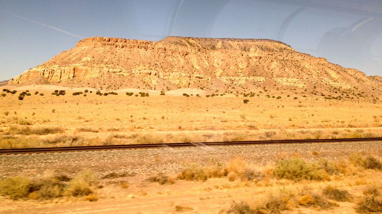 Mesa Albuquerque desert Amtrak view tracks