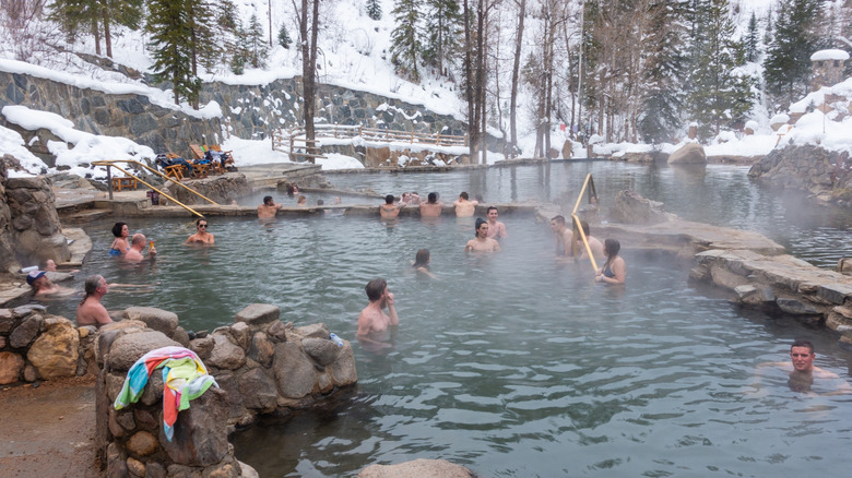 Strawberry Park hot springs in the winter.