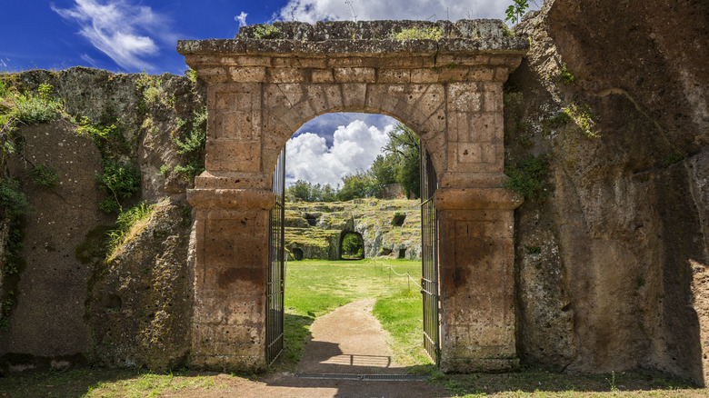 stone ampitheater gate