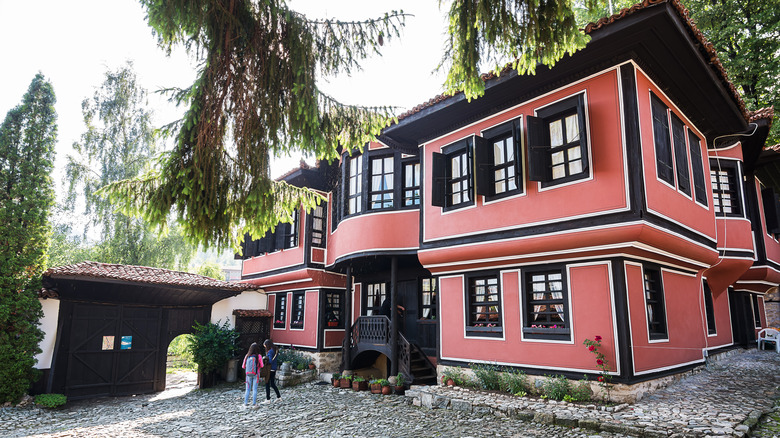 Tourists walking the streets of Koprivshtitsa