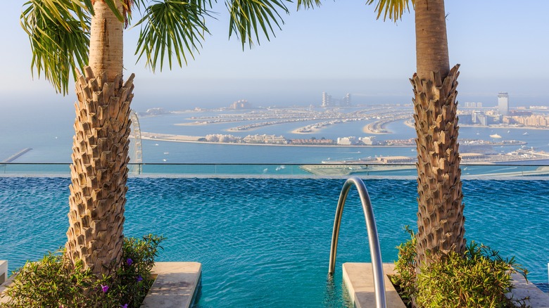 infinity pool overlooking Dubai
