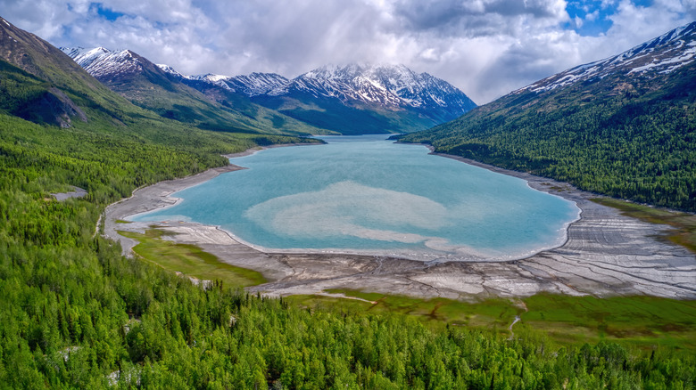 Aerial view of Eklutna Lake