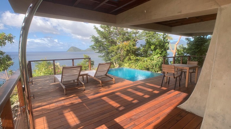Patio view at Secret Bay