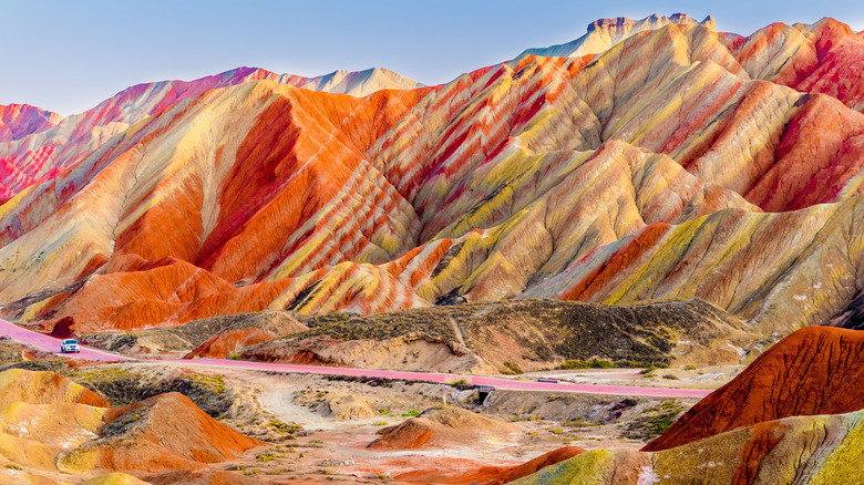 Colorful geopark hills