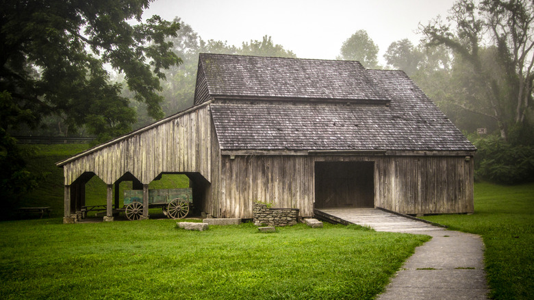 Historic barn on display at Norris Dam State Park in Tennessee.
