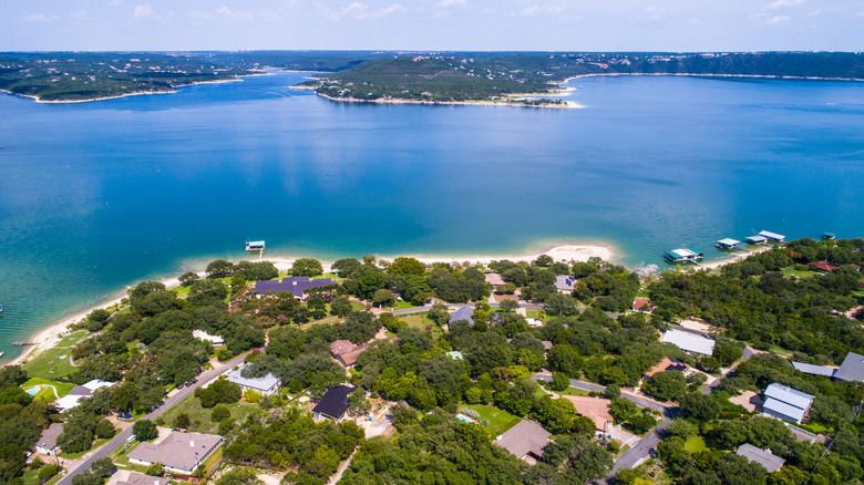 Aerial view of Lake Travis