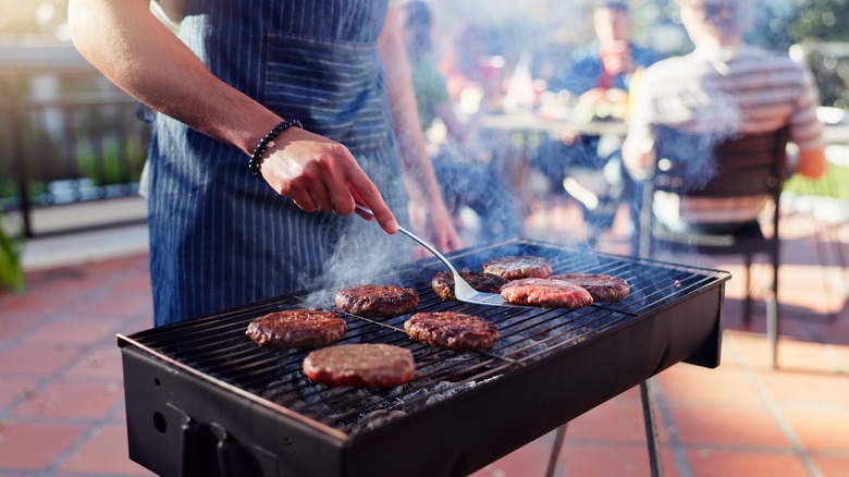 burgers on the grill