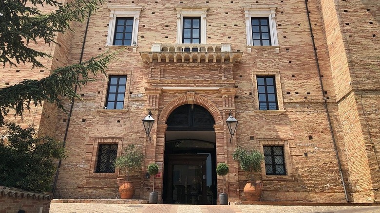 The main gate at the Castello Chiola in Italy