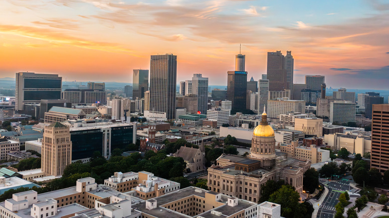 Aerial view of skyscrapers in Atlanta, Georgia
