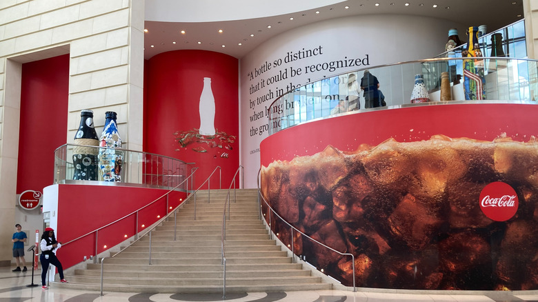 Stairs leading off from the entrance to the World of Coca-Cola Museum