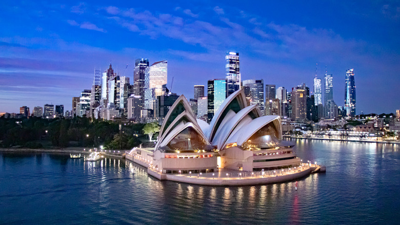 The Sydney Opera House at night