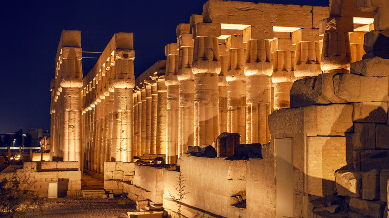 Illuminated Luxor Temple in Egypt