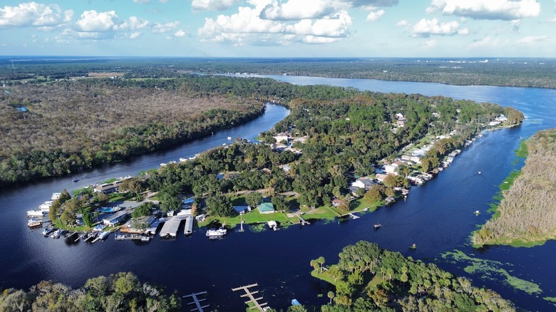aerial view of St. John's River in DeLand Florida