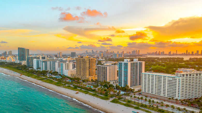 An overhead view of Miami, Florida