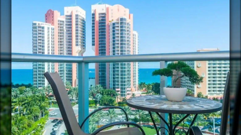 The patio of an Airbnb in Miami, Florida 