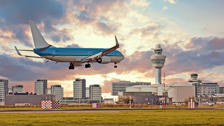 Amsterdam Schiphol airport landing