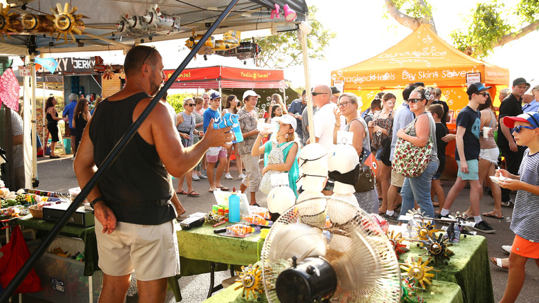 booths selling crafts and food