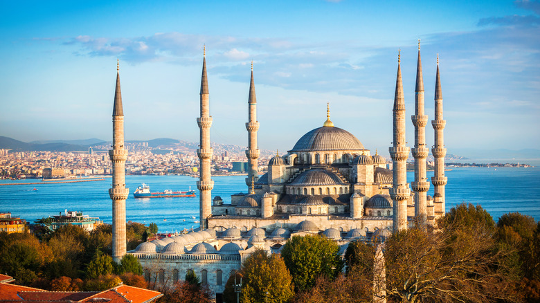 mosque with multiple minarets