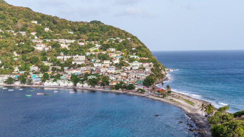 view of caribean island of Dominica