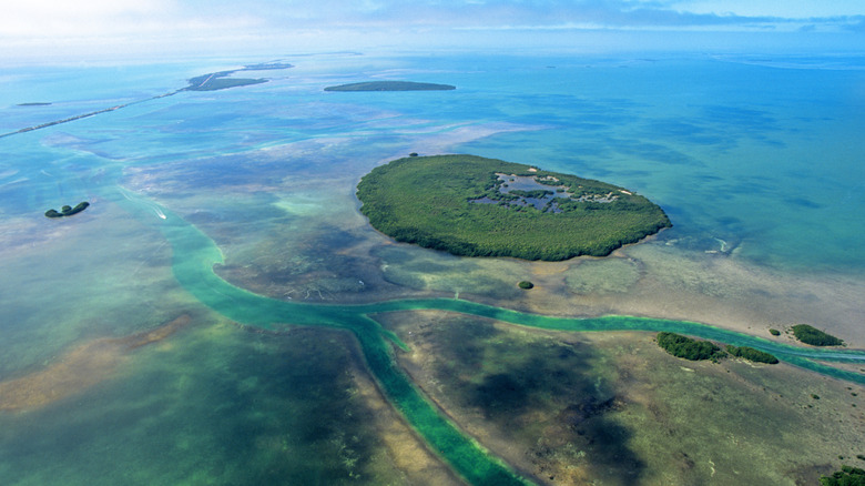 An aerial view of the Florida Keys