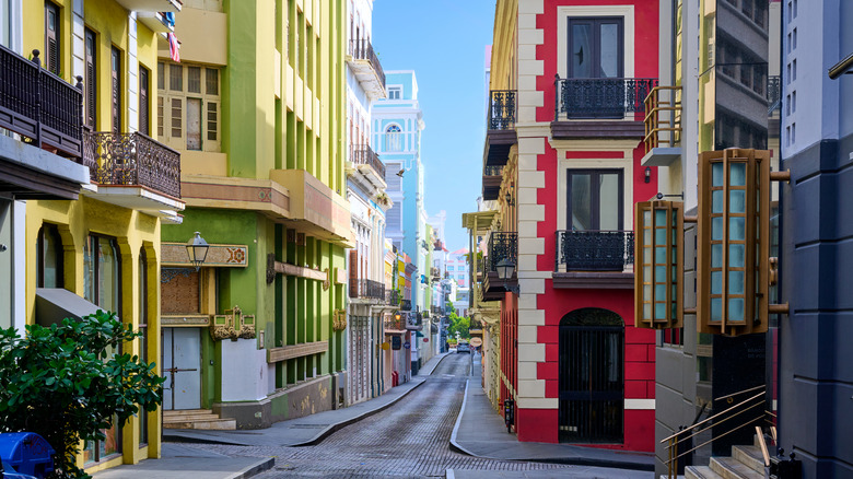 Colorful houses in Old San Juan, Puerto Rico.