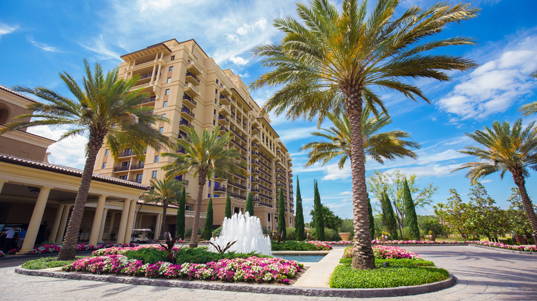 Palm trees Four Seasons Orlando building
