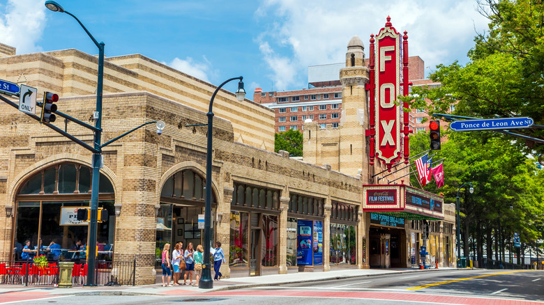 Outside the historic Fox Theatre in Midtown Atlanta.