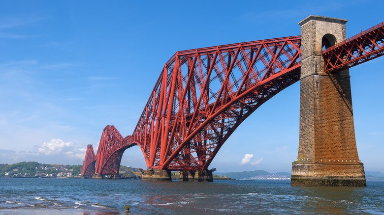The Forth Bridge in Scotland across the Firth of Forth river estuary, United Kingdom.