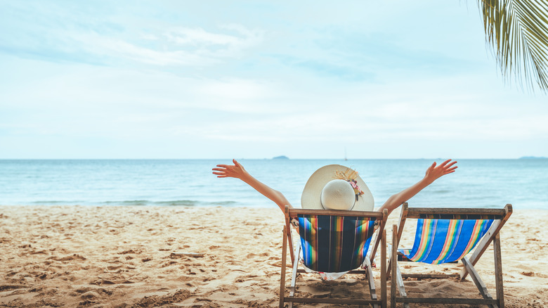 Person on chair at beach