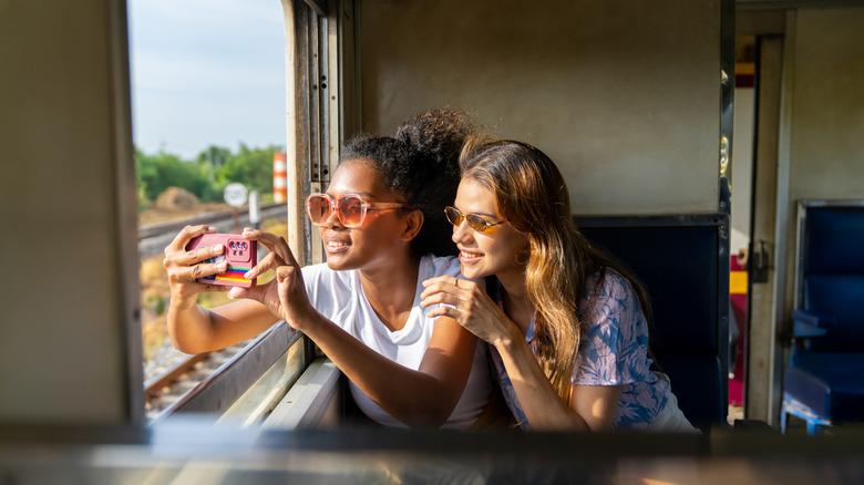 Two friends traveling