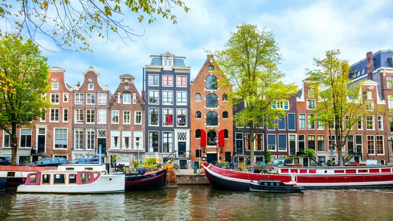 A view of a canal in Amsterdam