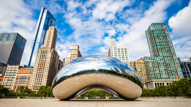 The Bean and skyline in Chicago