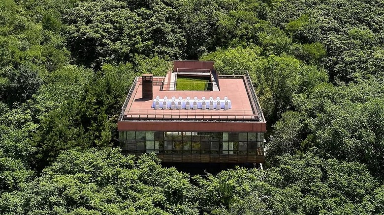 Hotel surrounded by trees
