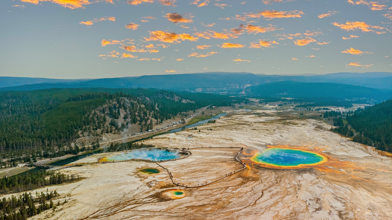 Aerial view of Yellowstone National Park