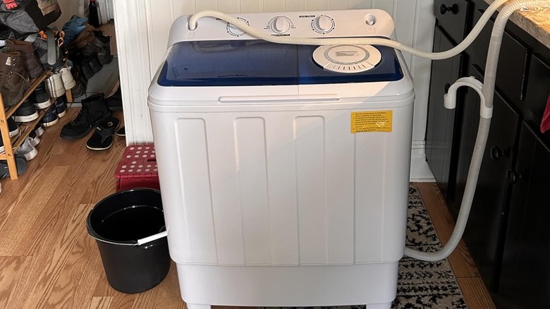 The Auertech Portable Washing Machine in someone's hosue