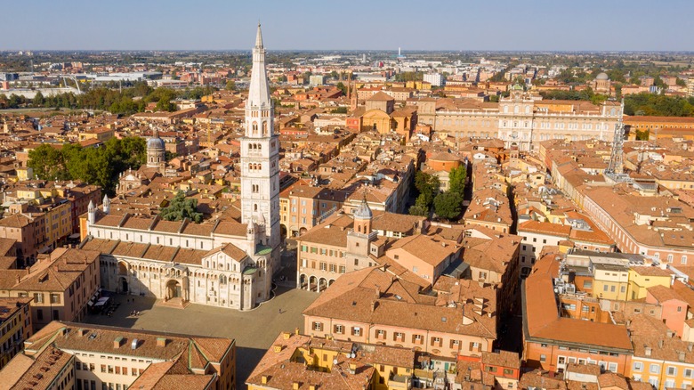 ariel view of Modena, Italy