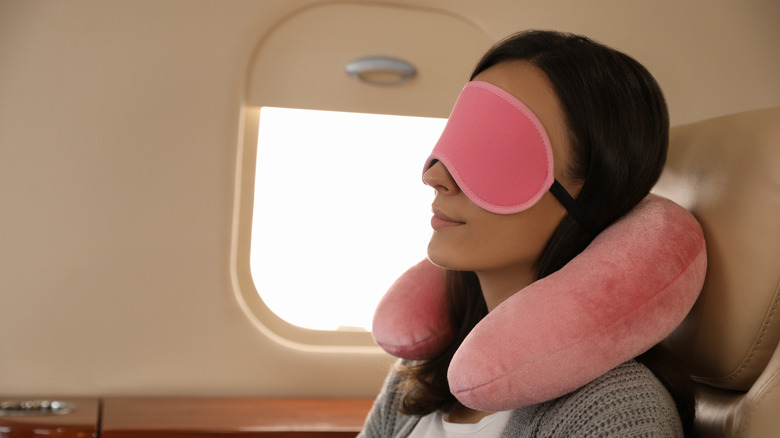Sleeping on an airplane