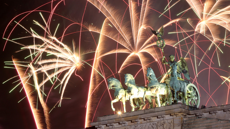 A New Year's Eve fireworks display in Berlin
