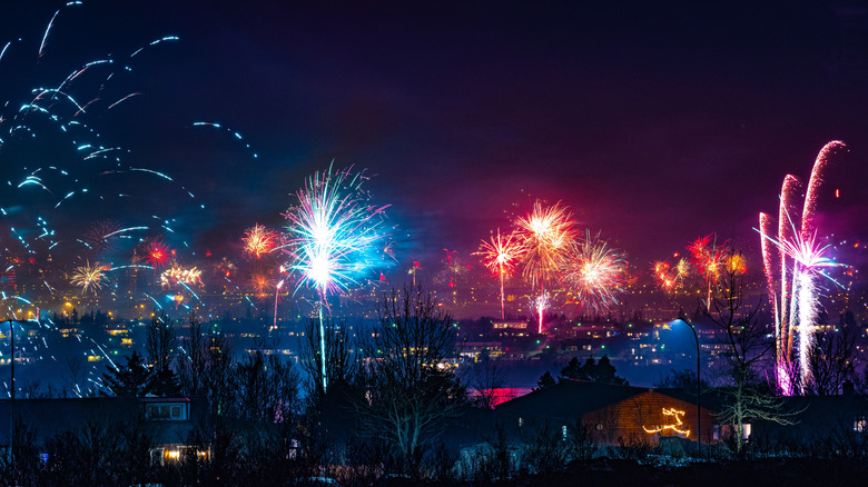 New Year's Eve fireworks in Reykjavik, Iceland