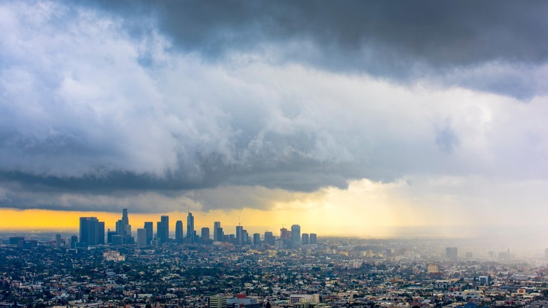 rainclouds over Los Angeles daytime